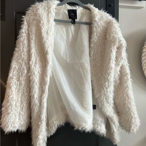 White fur jacket - size large